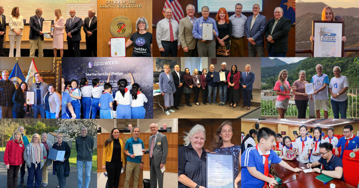 Collage of people from International Dark Sky Week 2024.